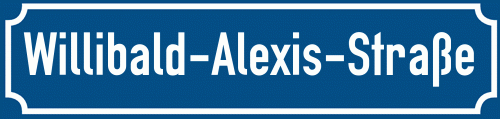 Straßenschild Willibald-Alexis-Straße