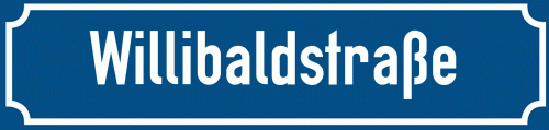 Straßenschild Willibaldstraße