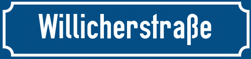 Straßenschild Willicherstraße