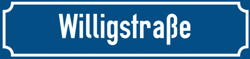 Straßenschild Willigstraße