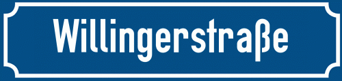 Straßenschild Willingerstraße