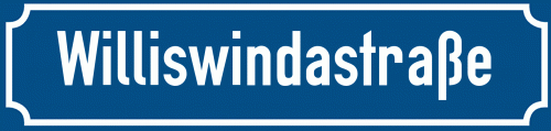 Straßenschild Williswindastraße zum kostenlosen Download