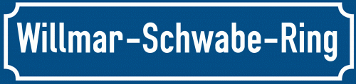 Straßenschild Willmar-Schwabe-Ring