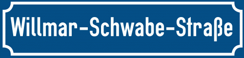 Straßenschild Willmar-Schwabe-Straße