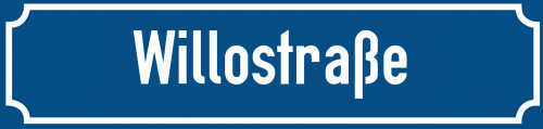 Straßenschild Willostraße