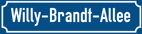 Straßenschild Willy-Brandt-Allee zum kostenlosen Download