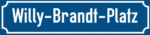 Straßenschild Willy-Brandt-Platz zum kostenlosen Download