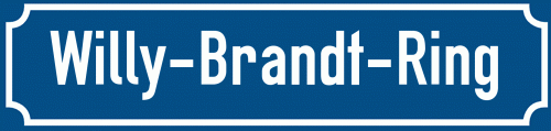 Straßenschild Willy-Brandt-Ring