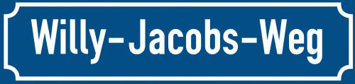 Straßenschild Willy-Jacobs-Weg