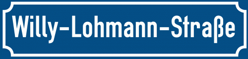 Straßenschild Willy-Lohmann-Straße