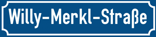 Straßenschild Willy-Merkl-Straße
