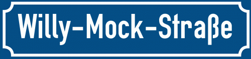 Straßenschild Willy-Mock-Straße
