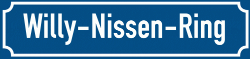 Straßenschild Willy-Nissen-Ring