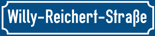 Straßenschild Willy-Reichert-Straße