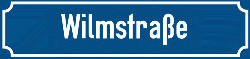 Straßenschild Wilmstraße