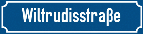 Straßenschild Wiltrudisstraße zum kostenlosen Download