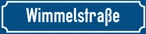 Straßenschild Wimmelstraße