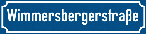 Straßenschild Wimmersbergerstraße zum kostenlosen Download