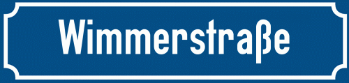 Straßenschild Wimmerstraße