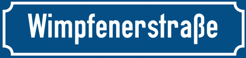 Straßenschild Wimpfenerstraße zum kostenlosen Download