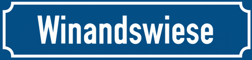 Straßenschild Winandswiese