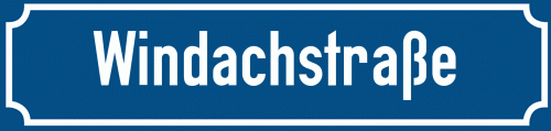 Straßenschild Windachstraße zum kostenlosen Download
