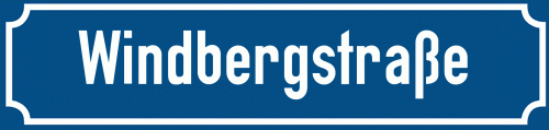 Straßenschild Windbergstraße