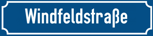 Straßenschild Windfeldstraße
