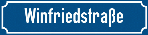 Straßenschild Winfriedstraße zum kostenlosen Download