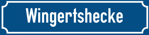 Straßenschild Wingertshecke zum kostenlosen Download