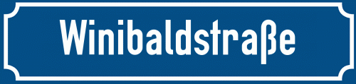 Straßenschild Winibaldstraße
