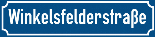 Straßenschild Winkelsfelderstraße zum kostenlosen Download