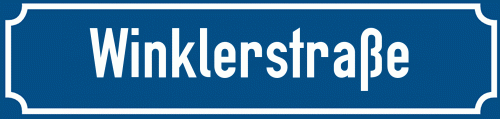 Straßenschild Winklerstraße zum kostenlosen Download