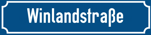 Straßenschild Winlandstraße