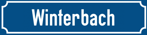 Straßenschild Winterbach