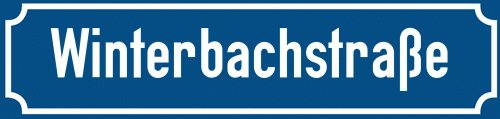 Straßenschild Winterbachstraße zum kostenlosen Download