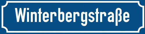 Straßenschild Winterbergstraße
