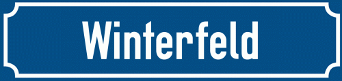 Straßenschild Winterfeld zum kostenlosen Download