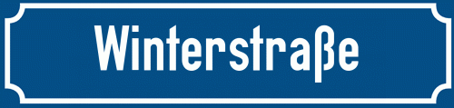Straßenschild Winterstraße zum kostenlosen Download