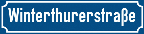 Straßenschild Winterthurerstraße zum kostenlosen Download