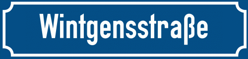 Straßenschild Wintgensstraße zum kostenlosen Download