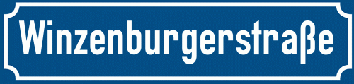 Straßenschild Winzenburgerstraße zum kostenlosen Download