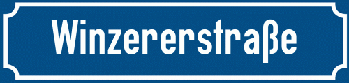 Straßenschild Winzererstraße zum kostenlosen Download