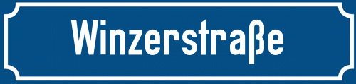 Straßenschild Winzerstraße zum kostenlosen Download