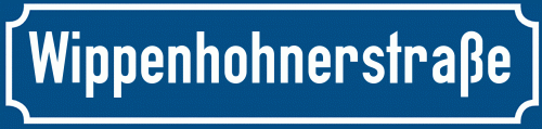 Straßenschild Wippenhohnerstraße
