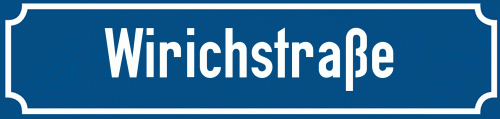 Straßenschild Wirichstraße