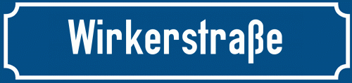 Straßenschild Wirkerstraße