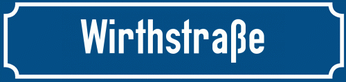 Straßenschild Wirthstraße