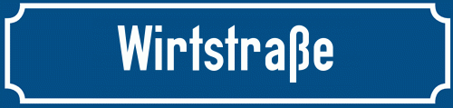 Straßenschild Wirtstraße