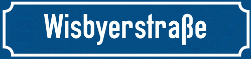 Straßenschild Wisbyerstraße zum kostenlosen Download